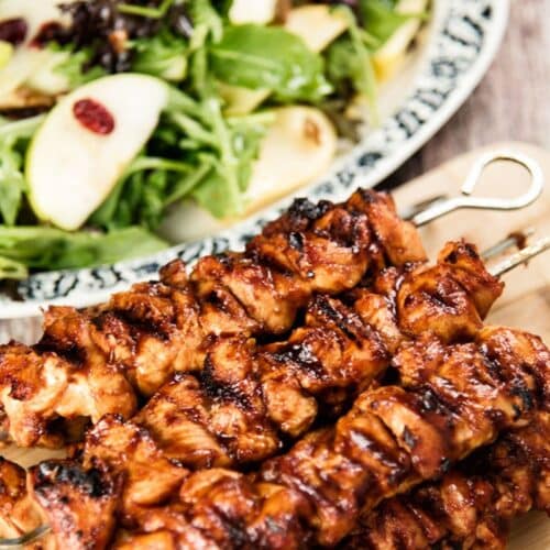 Chicken Kebabs With Apple Cranberry Salad Recipe