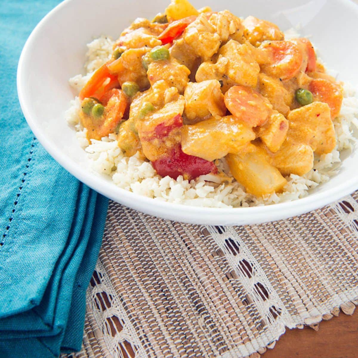 Chicken Korma With Cauliflower Rice Featured