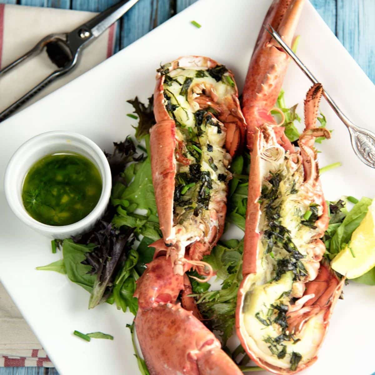 Grilled Lobster With Fresh Herbs Featured