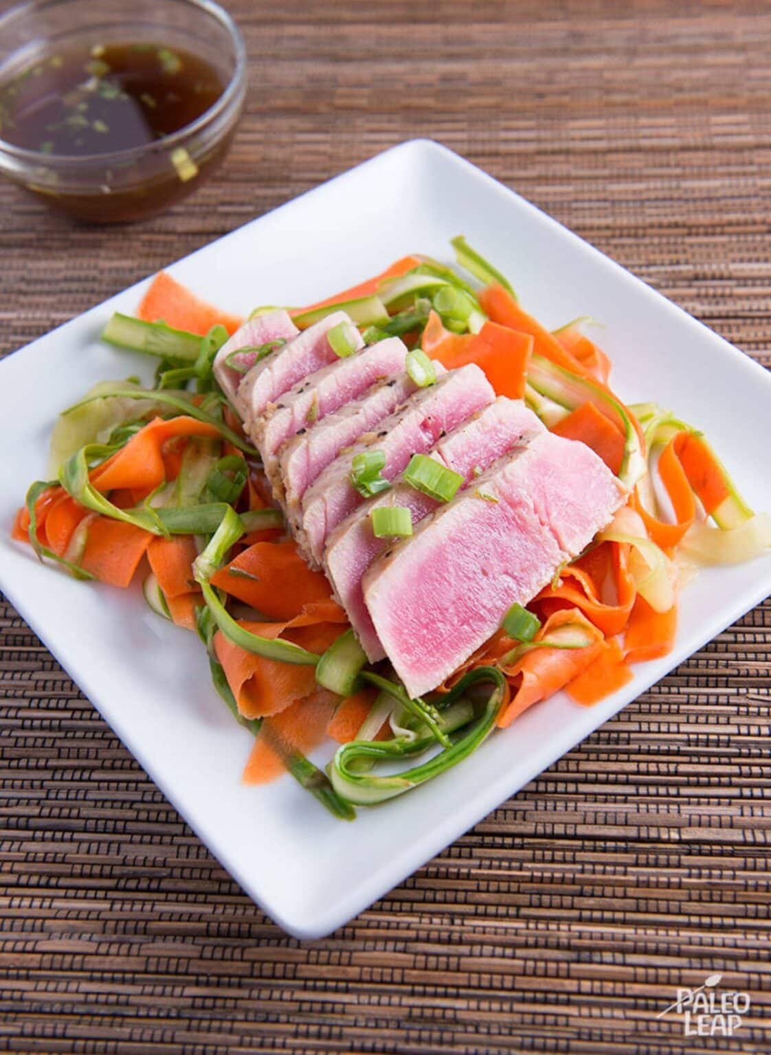 Asian Marinated Tuna with Shaved Salad Recipe Paleo Leap