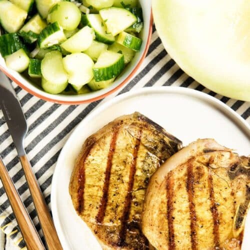 Curried Pork Chops With Honeydew And Cucumber Recipe
