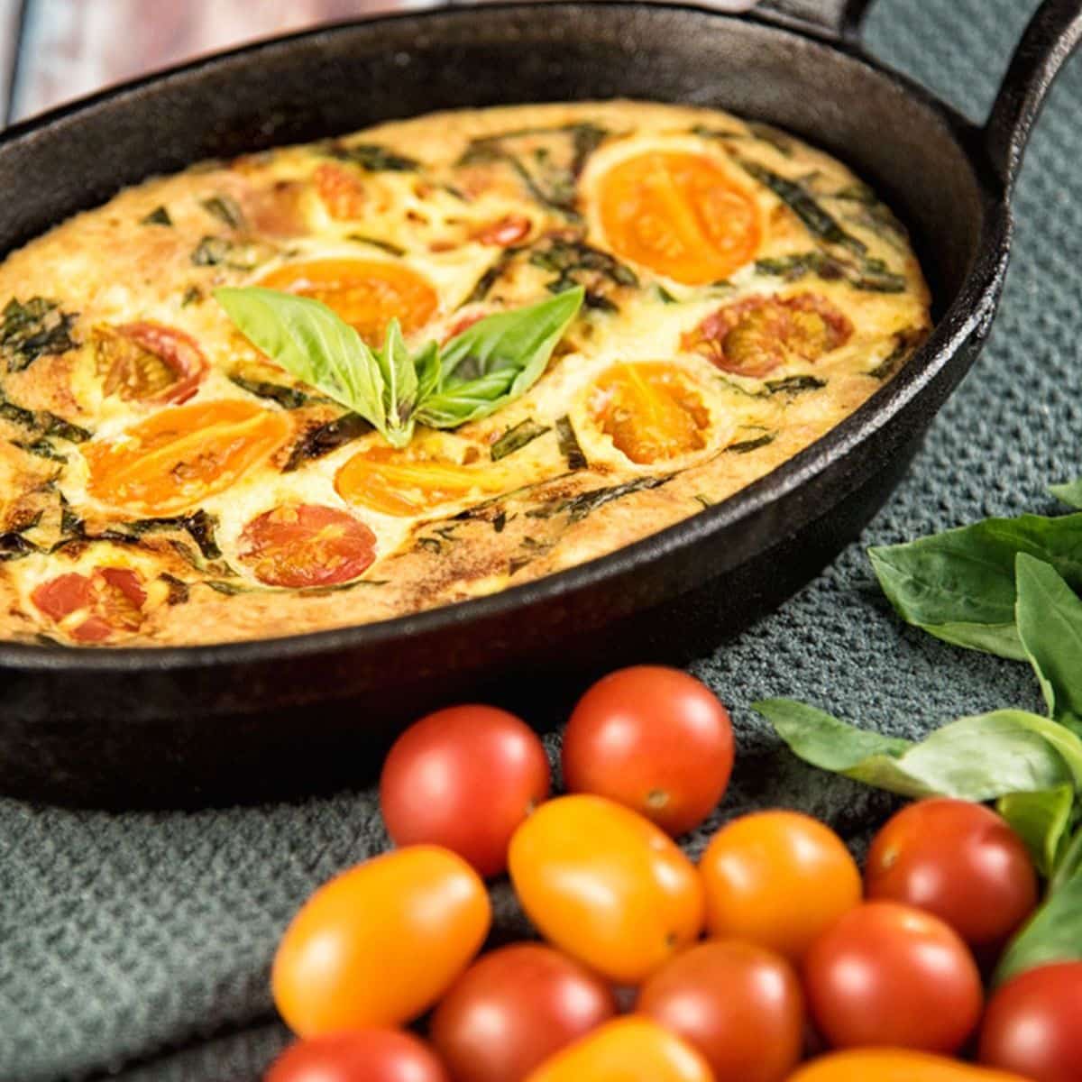 Cherry Tomato And Basil Quiche Featured