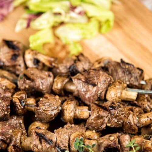 Balsamic Steak And Mushroom Skewers Recipe