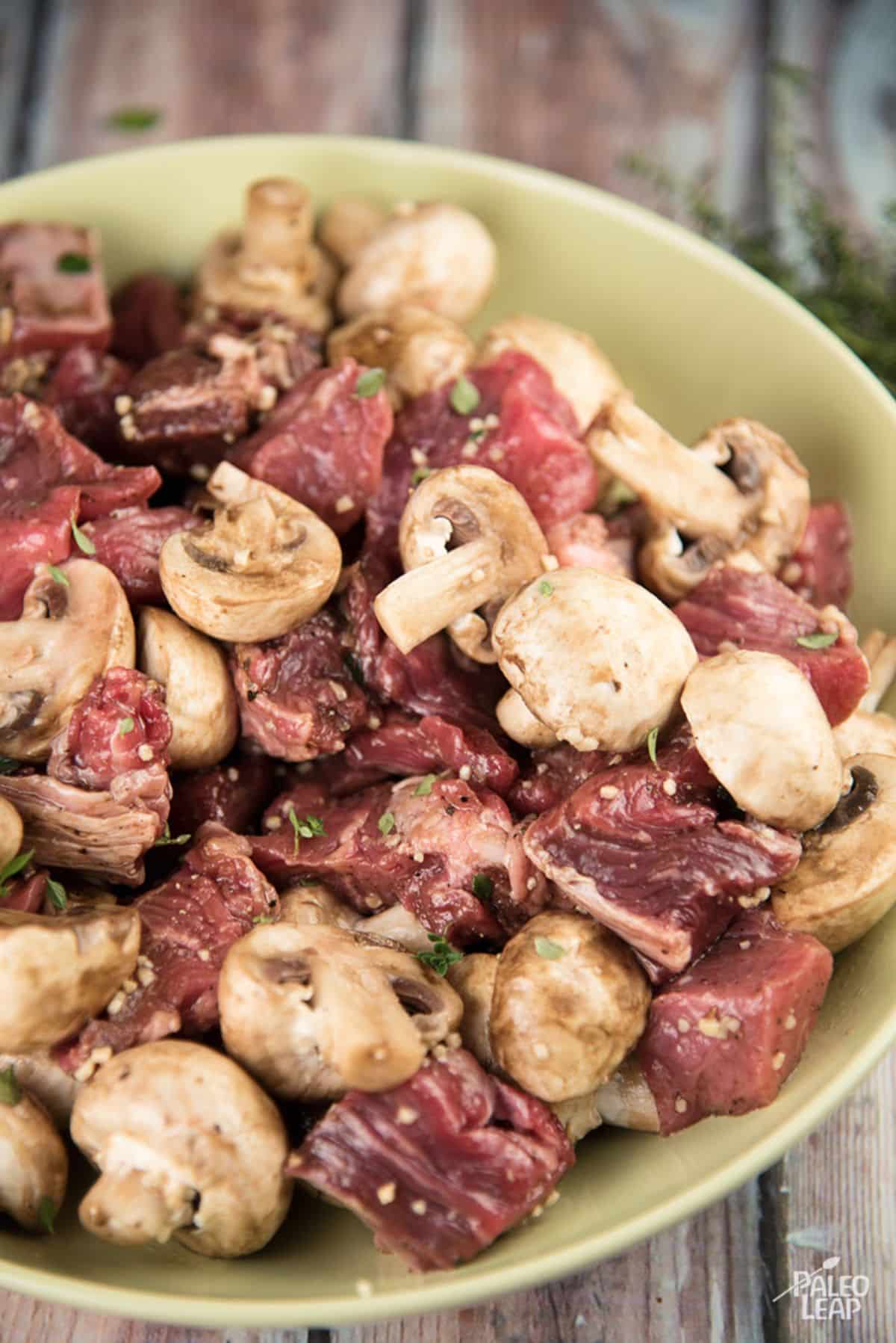 Balsamic Steak And Mushroom Skewers Recipe Preparation