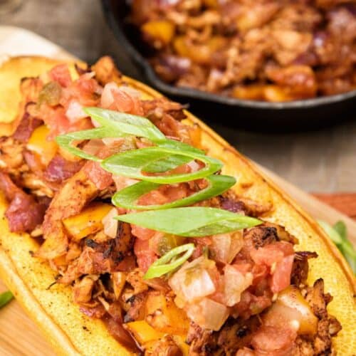 Chicken Enchilada Stuffed Squash Recipe