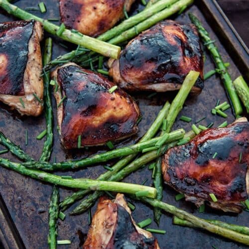 Balsamic Chicken Thighs with Asparagus Recipe
