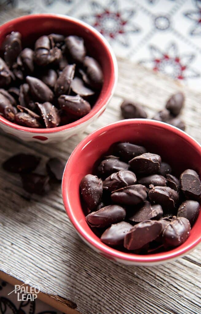 Dark Chocolate Covered Almonds Recipe Paleo Leap   Dark Chocolate Covered Almond Main 655x1024 