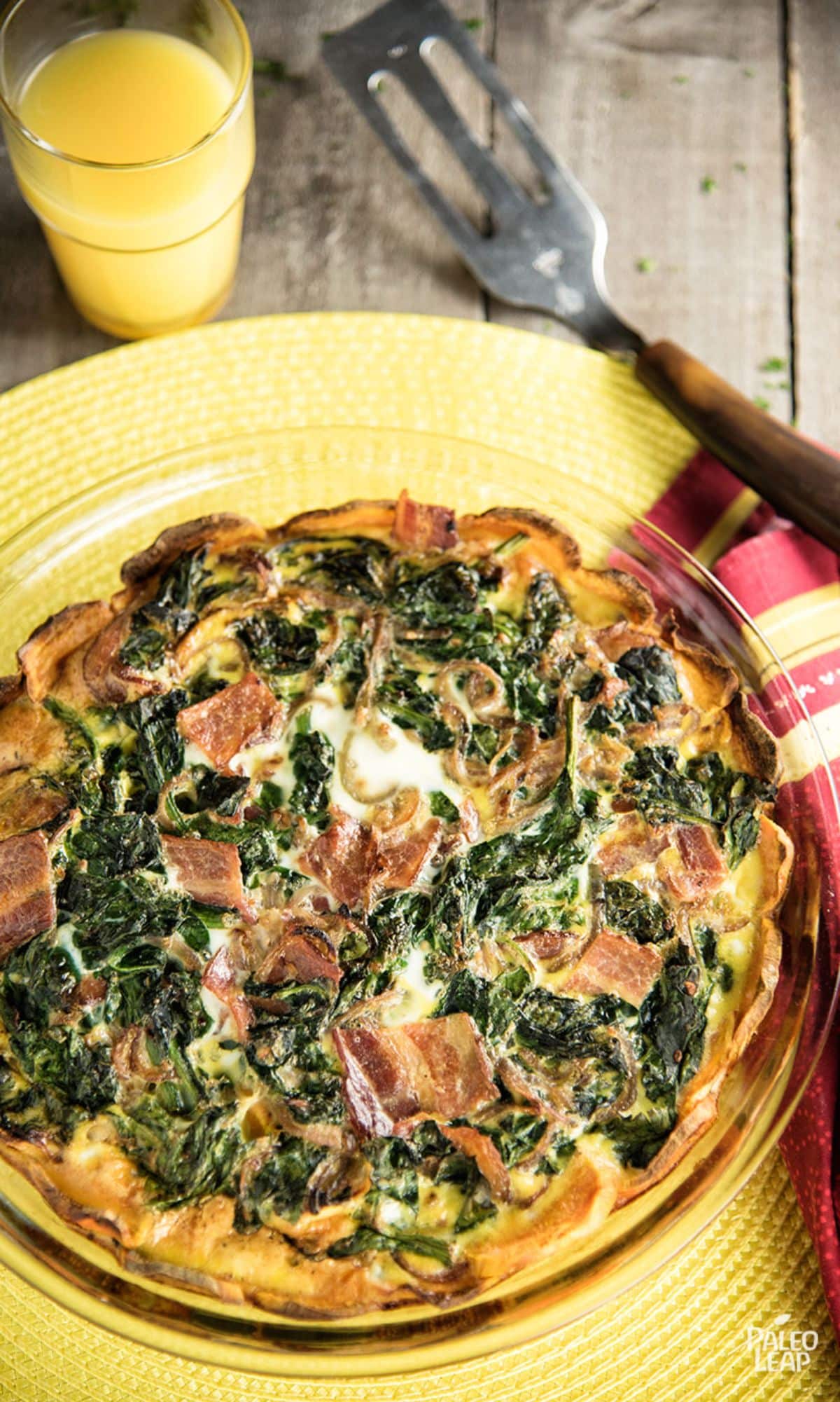 Sweet Potato Spinach And Bacon Quiche