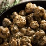 Creamy Garlic Mushrooms Featured