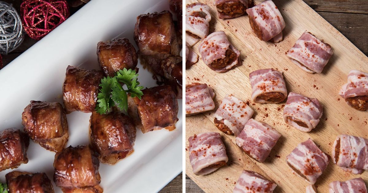 Bacon Wrapped Bbq Sausage Bites Recipe Paleo Leap