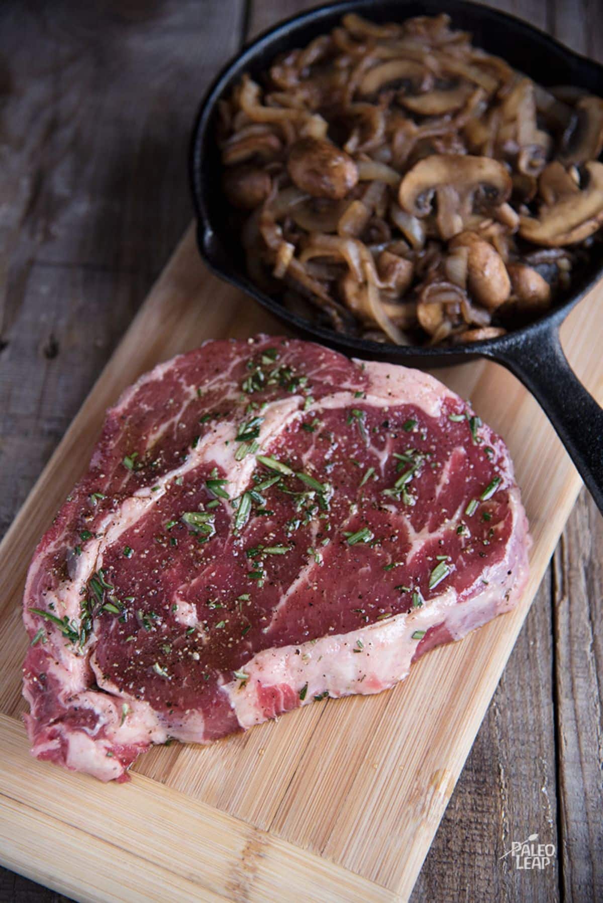 Ribeye With Caramelized Onions And Mushrooms Recipe Preparation