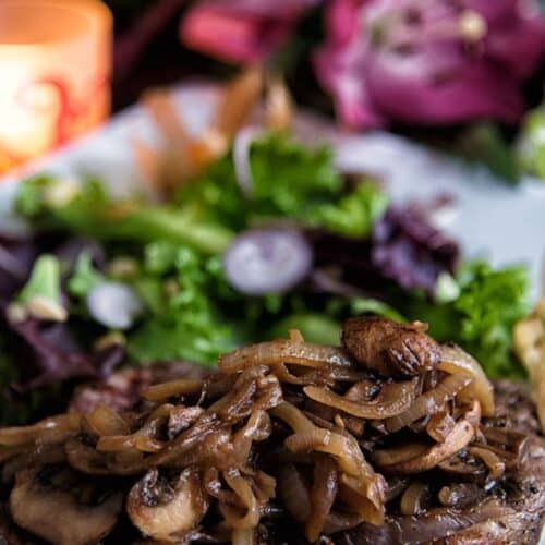 Ribeye With Caramelized Onions And Mushrooms Recipe