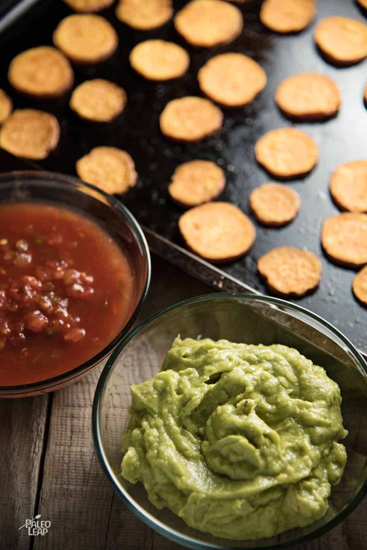 Sweet Potato Bites with Guacamole and Bacon Recipe Preparation