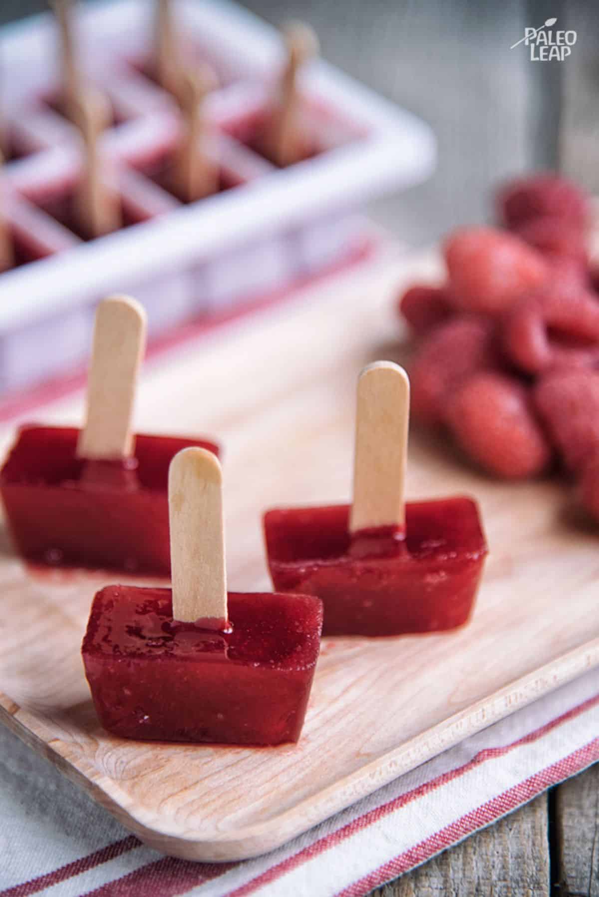 Bite-Sized Raspberry Popsicles