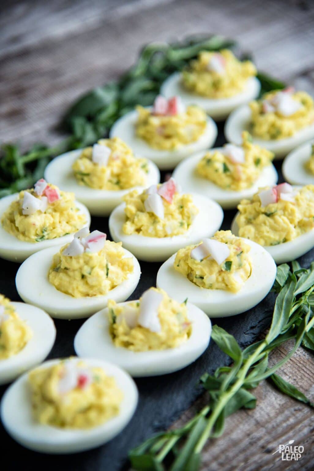 CrabStuffed Deviled Eggs With Tarragon Recipe Paleo Leap