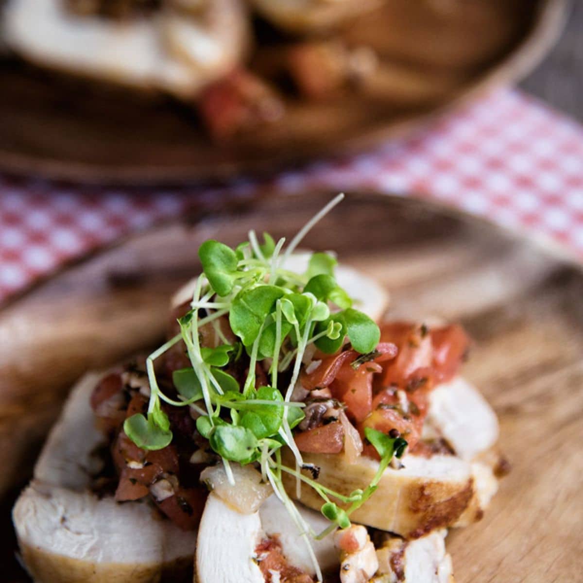 Mushroom-Bruschetta Stuffed Chicken Breasts Featured