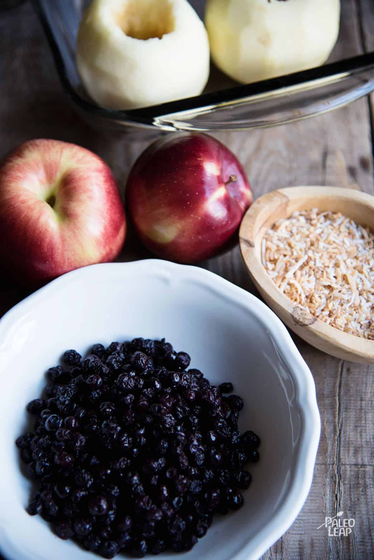 Baked Blueberry-Stuffed Apples Recipe Preparation