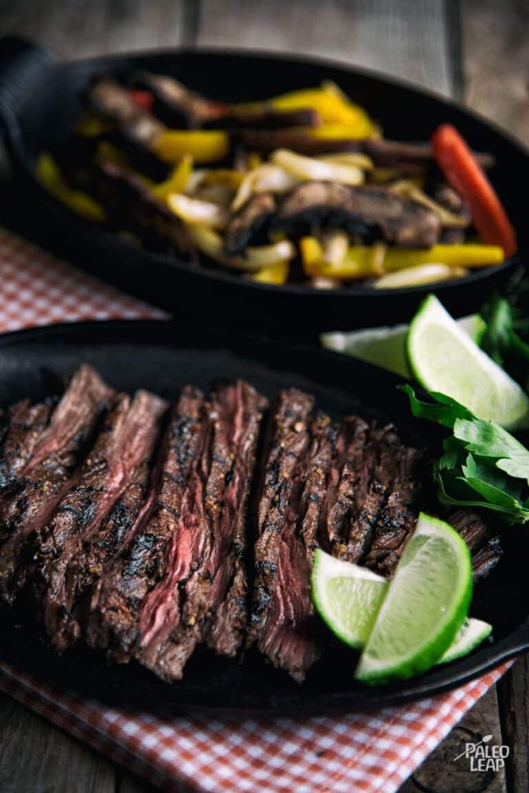 Carne Asada With Portobello And Bell Peppers Recipe Paleo Leap