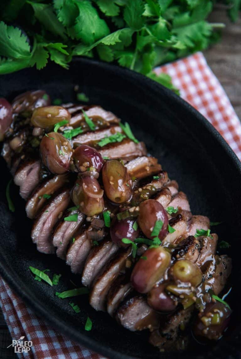 Pan-Fried Duck Breasts With Grape Sauce Recipe | Paleo Leap