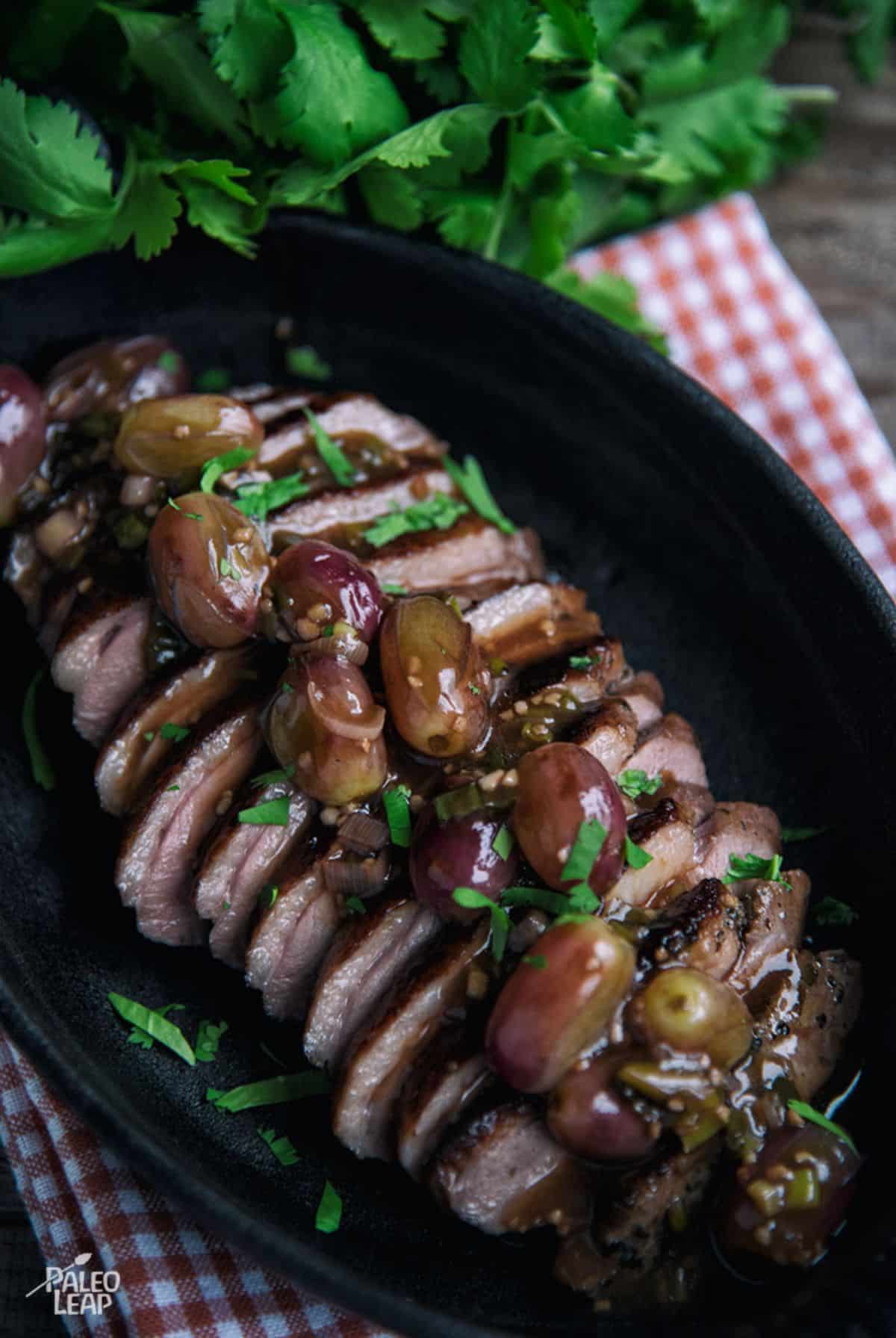 Pan-Fried Duck Breasts With Grape Sauce
