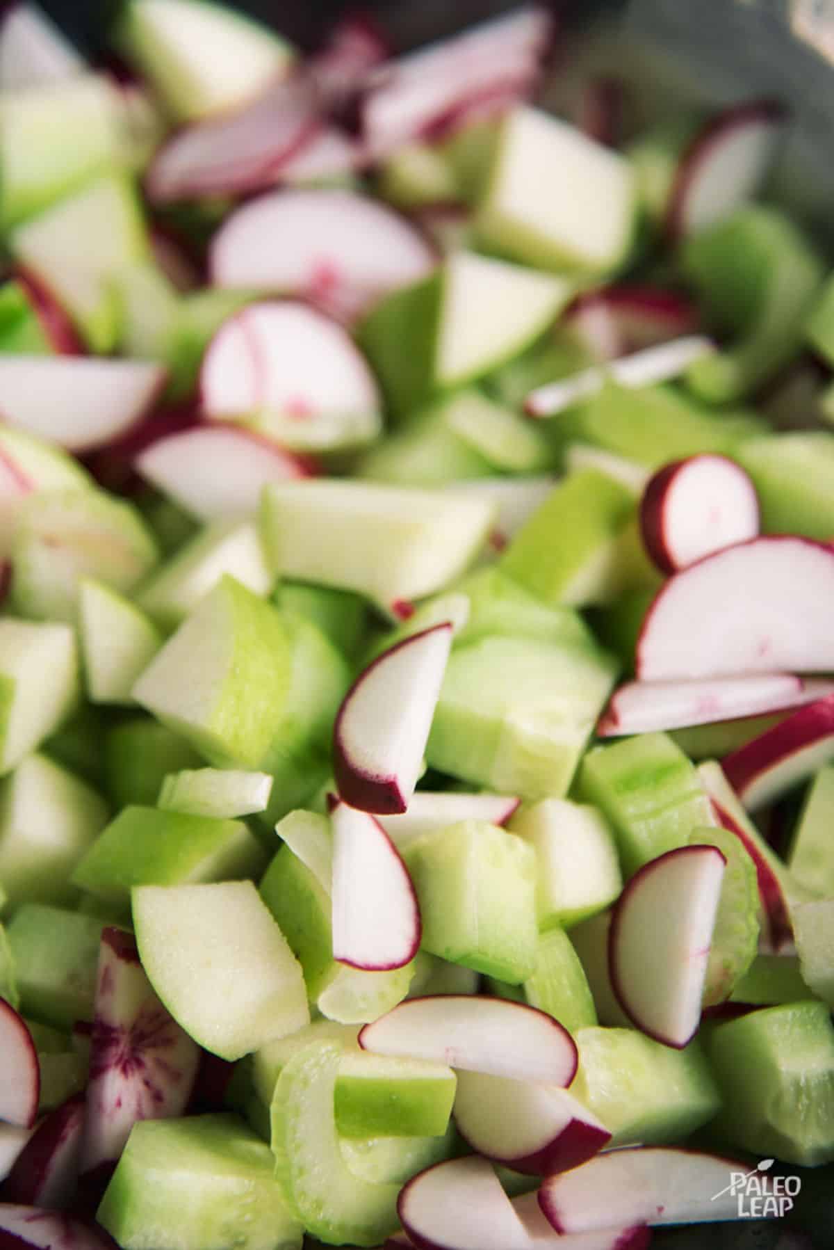 Radish Cucumber And Apple Salad Recipe Preparation