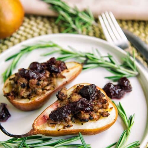 Sausage and Cranberry-Stuffed Pears Recipe
