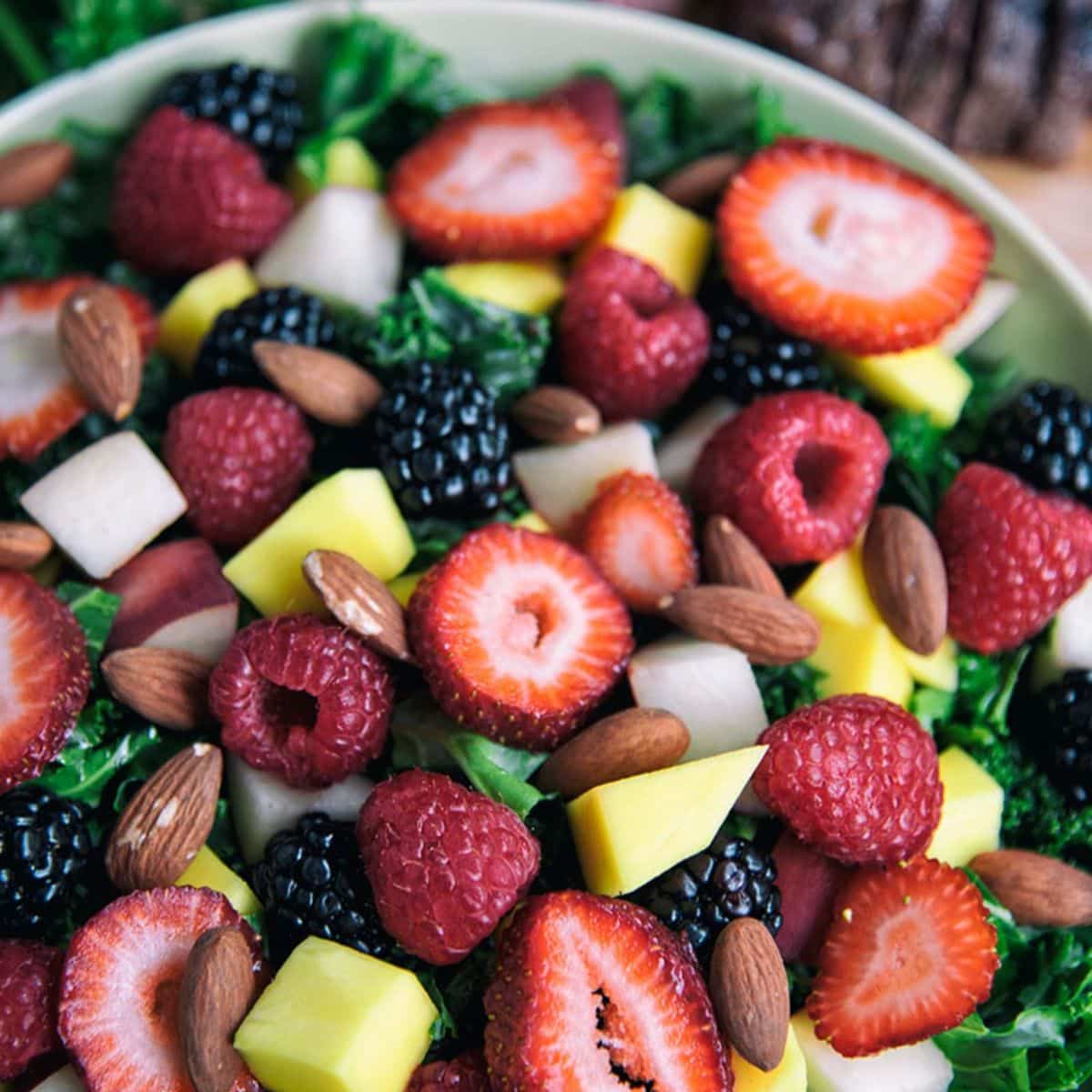 Fresh Fruit And Kale Salad Featured