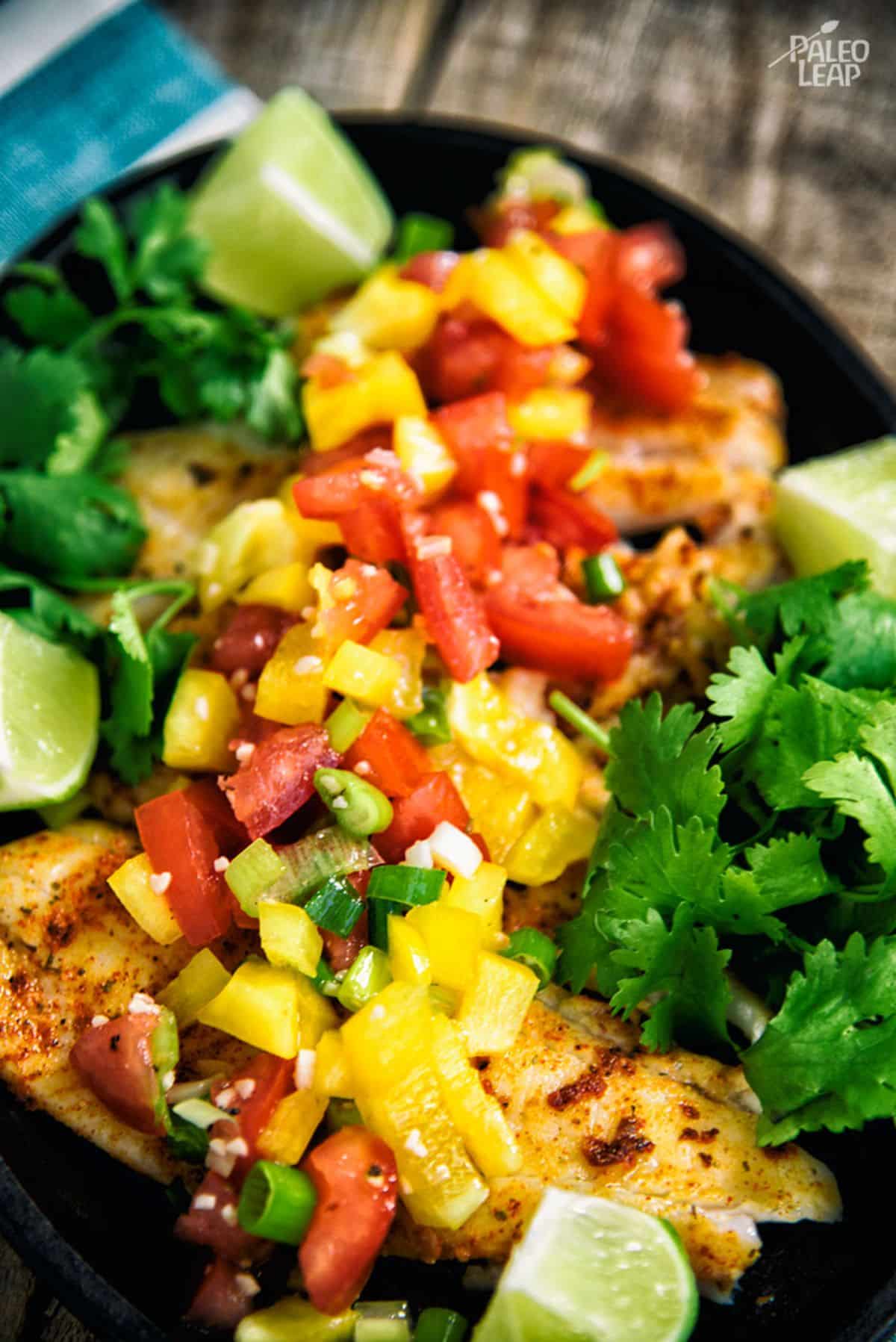 Grilled Fish with Tomato-Lime Salsa