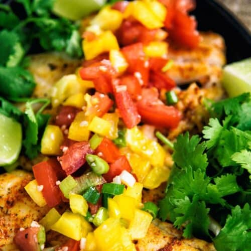 Grilled Fish with Tomato-Lime Salsa Recipe