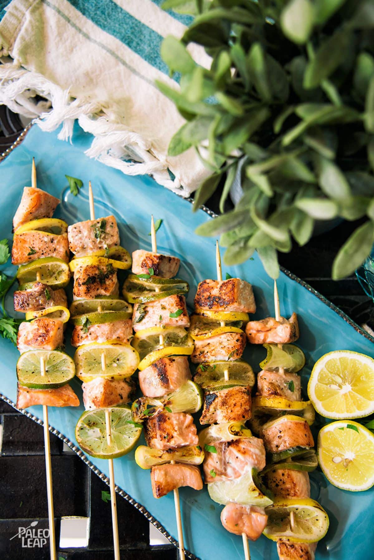 Grilled Salmon Lemon And Lime Skewers