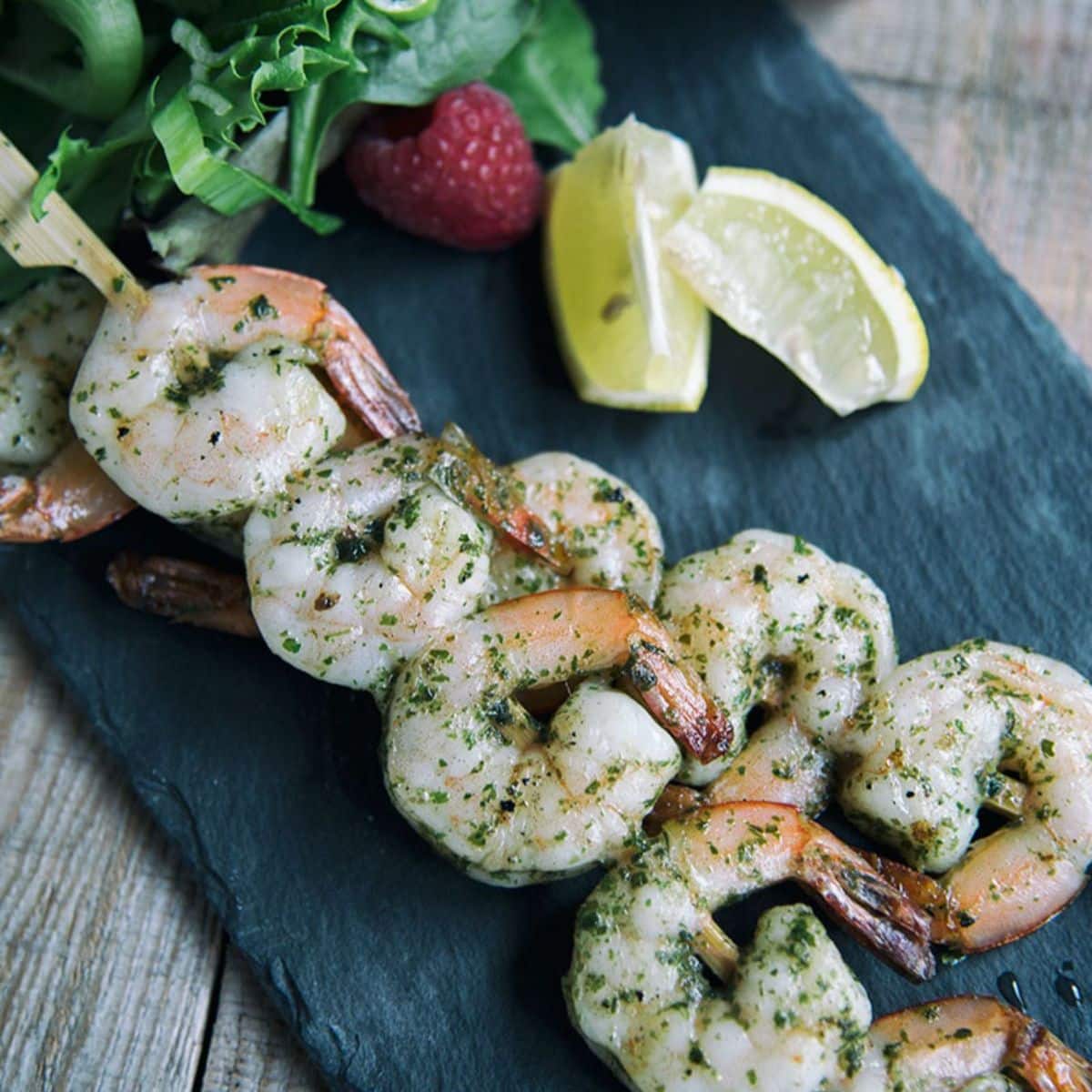 Grilled Pesto Shrimp Skewers Featured