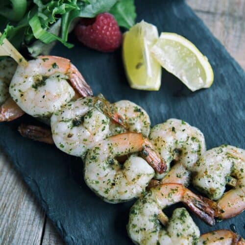 Grilled Pesto Shrimp Skewers Recipe