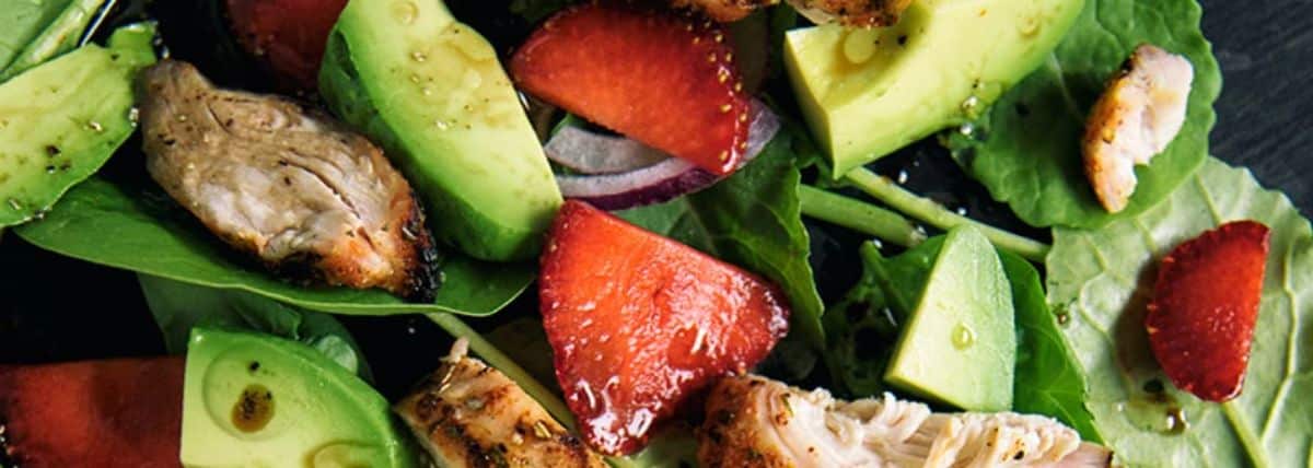 chicken strawberry avocado spinach salad main