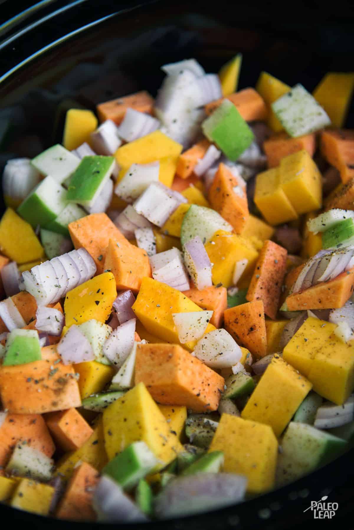 Slow Cooker Butternut Squash And Apple Soup Recipe Preparation