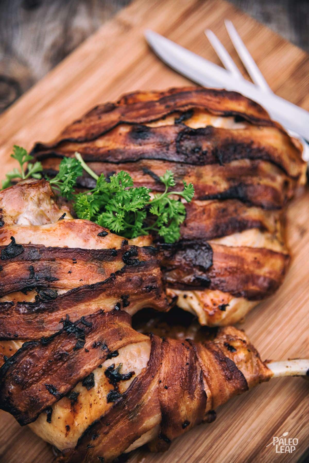 Maple-Bacon Wrapped Turkey Parts