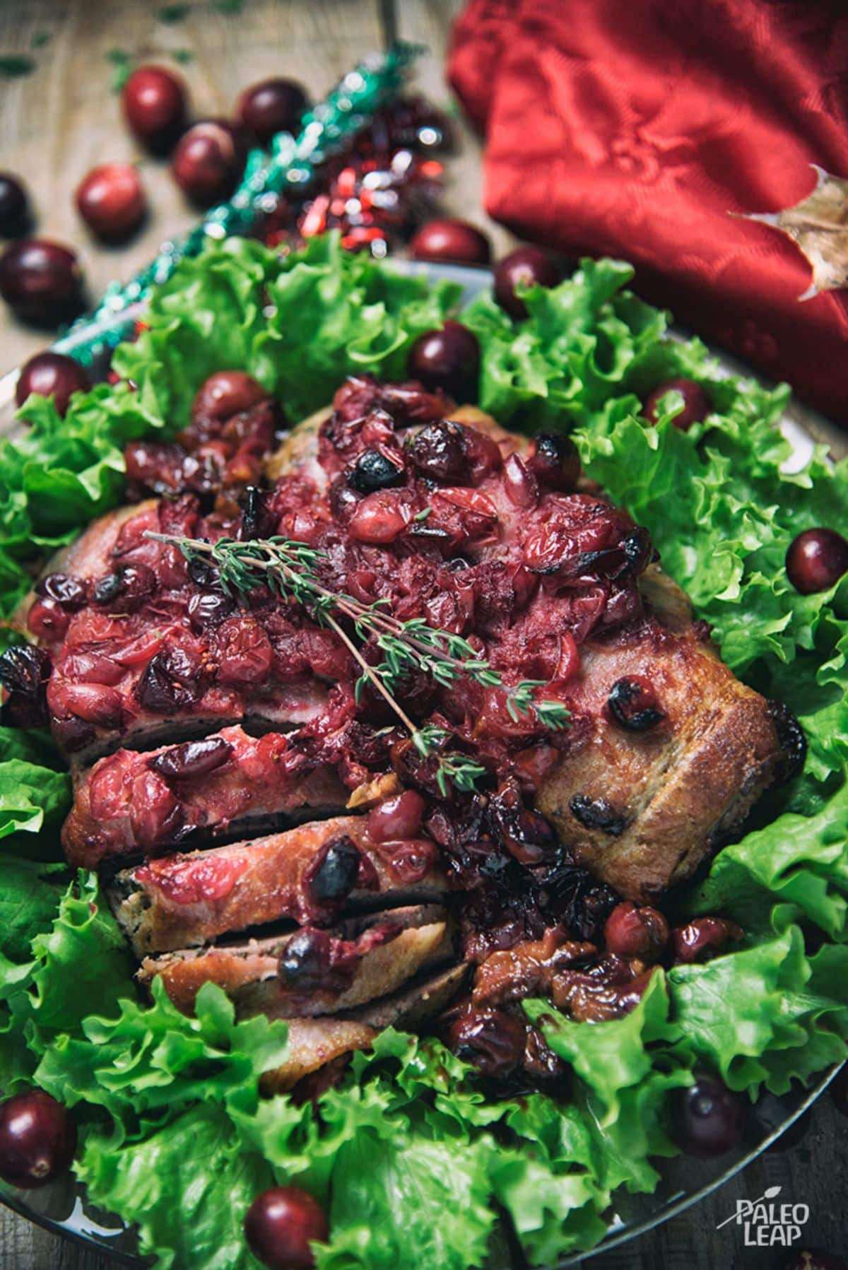 Bacon-Wrapped Duck With Cranberry Sauce