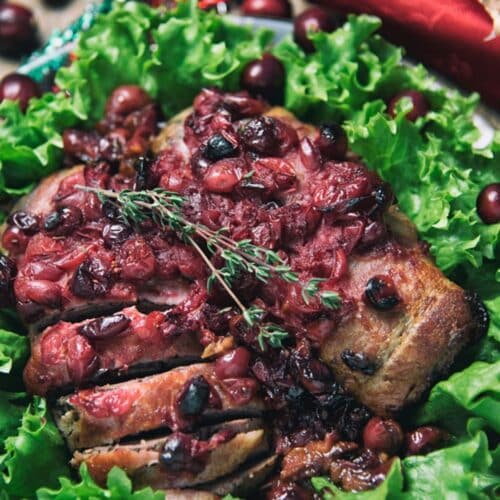 Bacon-Wrapped Duck With Cranberry Sauce Recipe