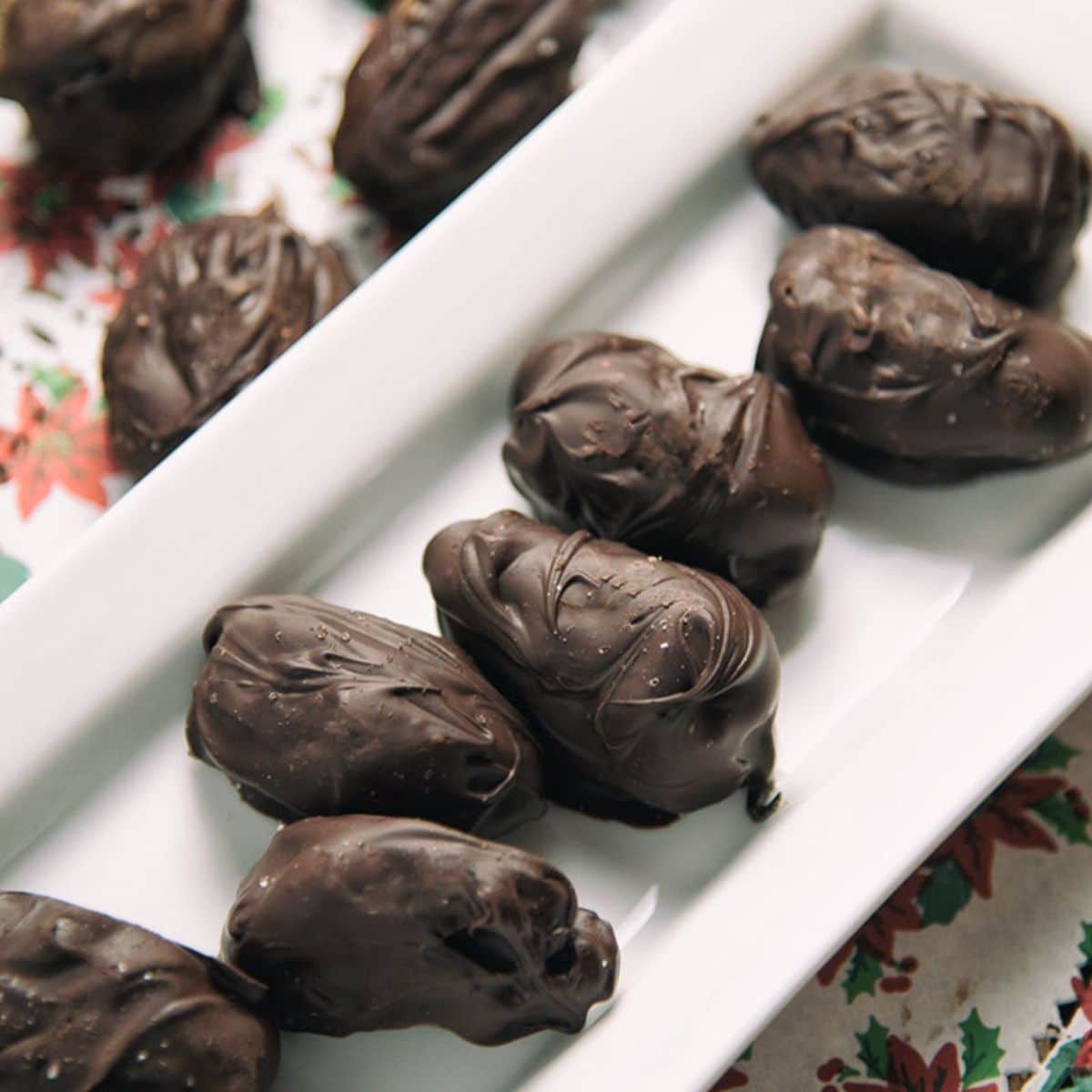 Chocolate Covered Almond Butter Stuffed Dates Featured