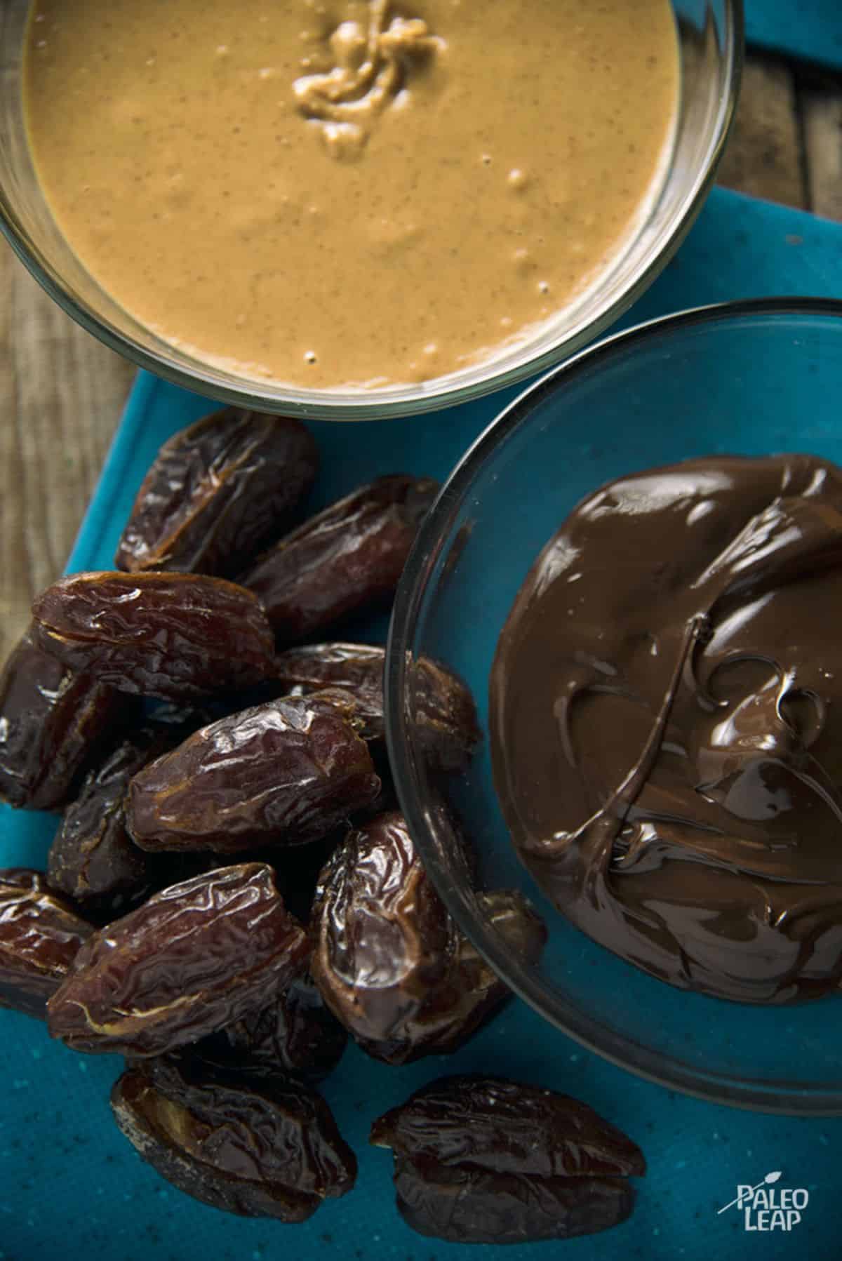 Chocolate Covered Almond Butter Stuffed Dates Recipe Preparation