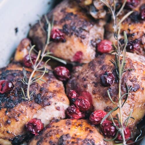 Cranberry-Rosemary Roasted Chicken Recipe