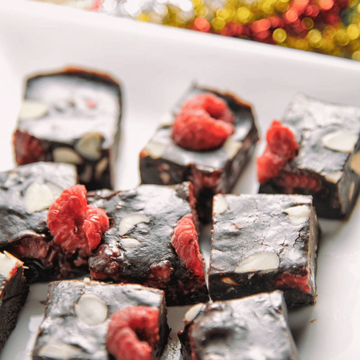 No-Bake Almond-Raspberry Chocolate Bars Featured