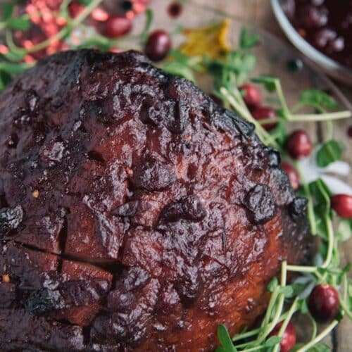 Cranberry-Glazed Oven Roasted Ham Recipe