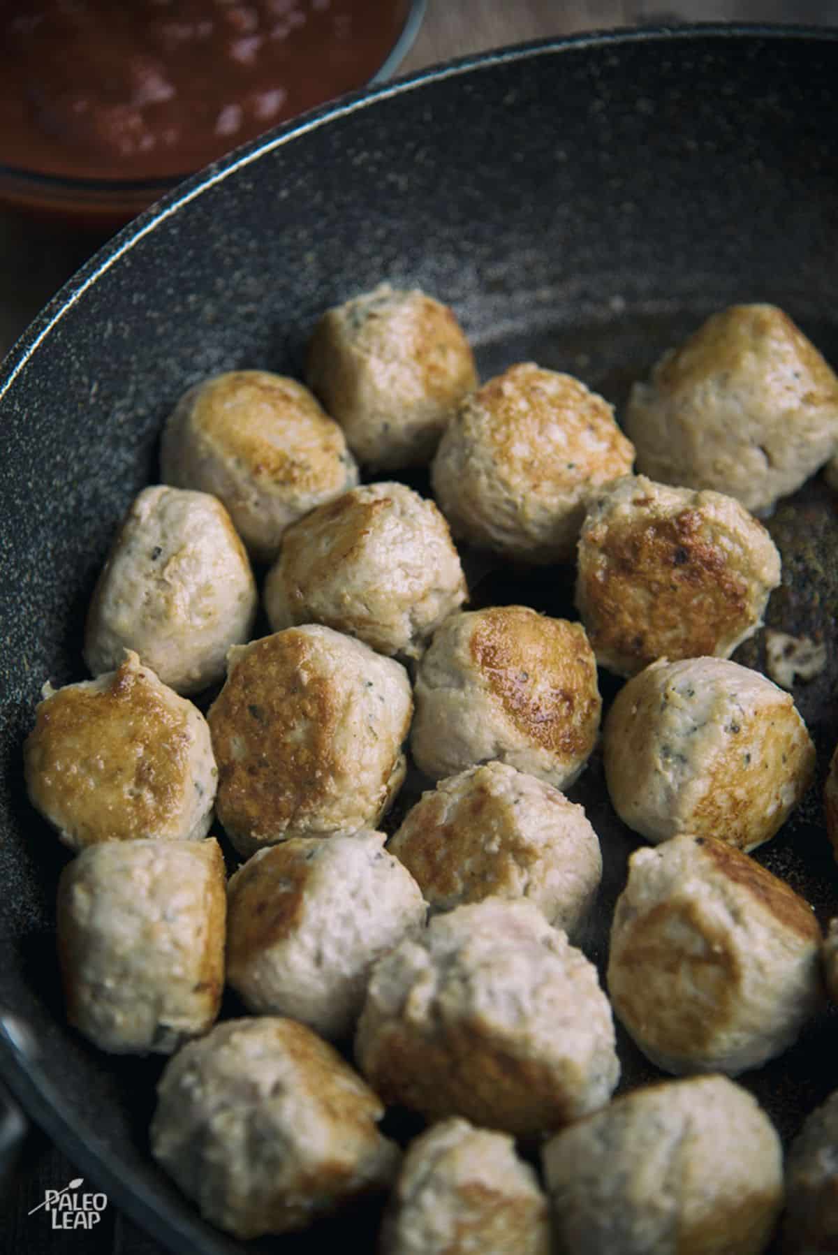 Chicken Meatballs with Marinara Sauce Recipe Preparation