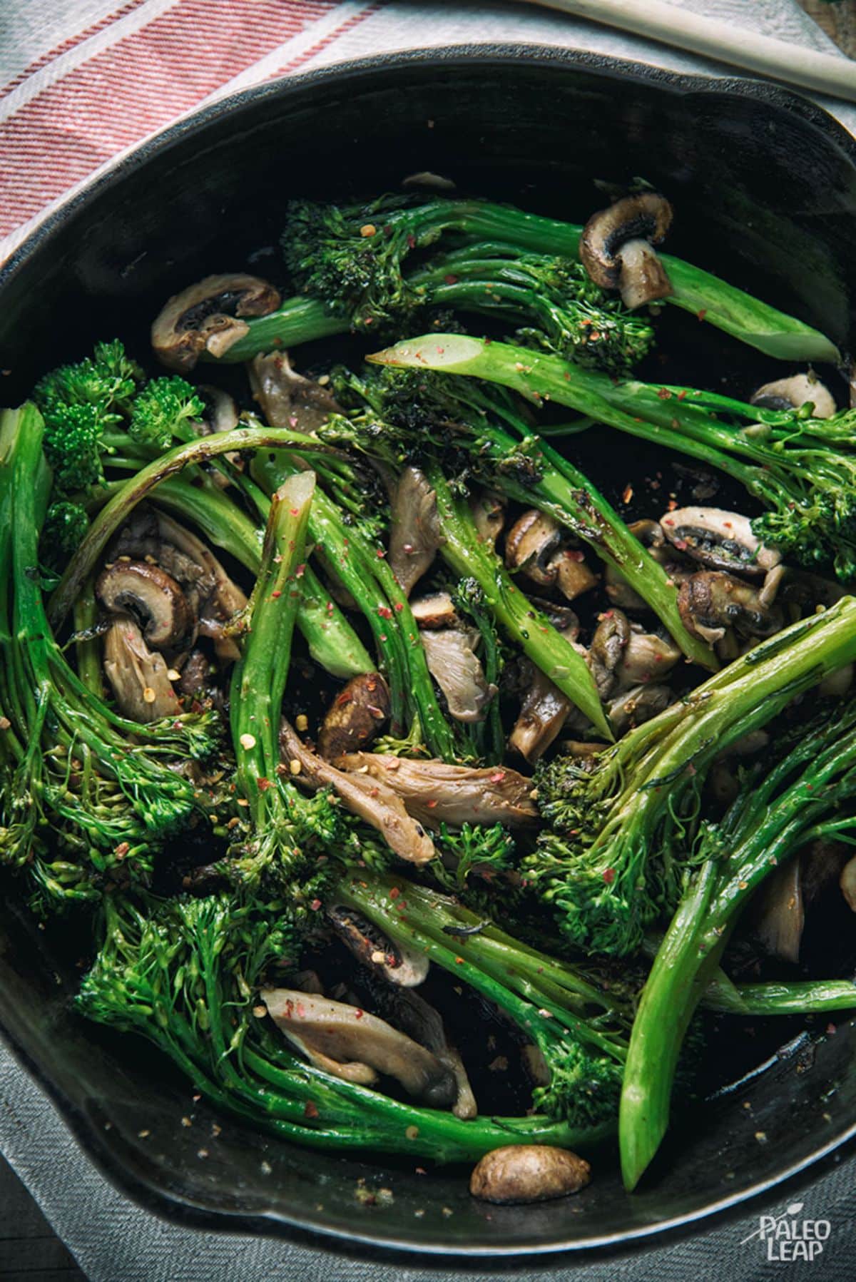 Balsamic Broccoli And Wild Mushroom Skillet