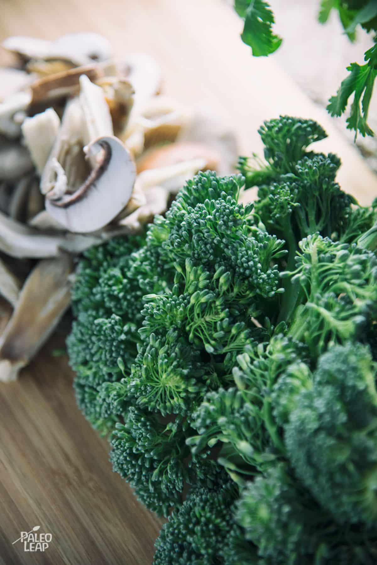 Balsamic Broccoli And Wild Mushroom Skillet Recipe Preparation