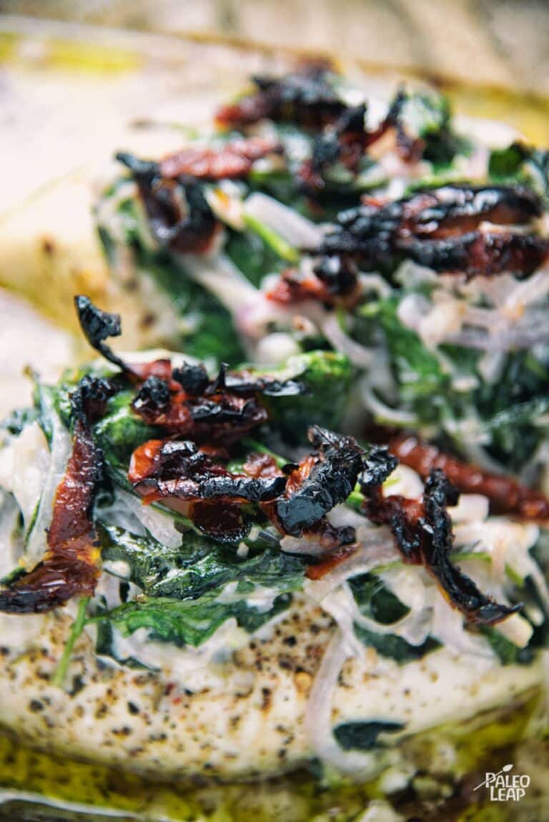 Chicken with Creamed Spinach Sauce Recipe | Paleo Leap
