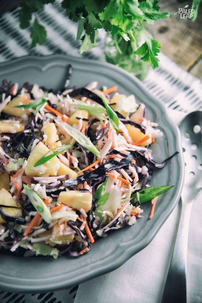 Pineapple Cabbage Coleslaw Recipe Paleo Leap