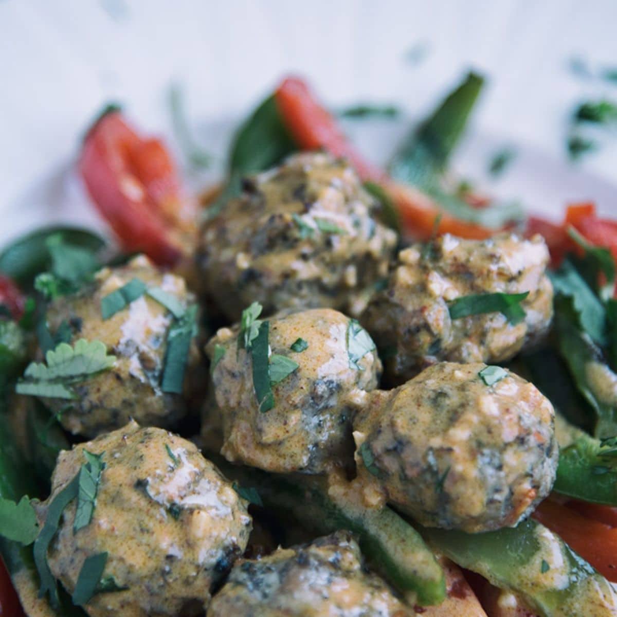 Coconut Curry Chicken Meatballs Featured