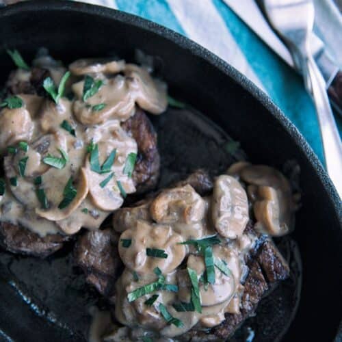 Filet Mignon With a Mushroom and Mustard Sauce Recipe