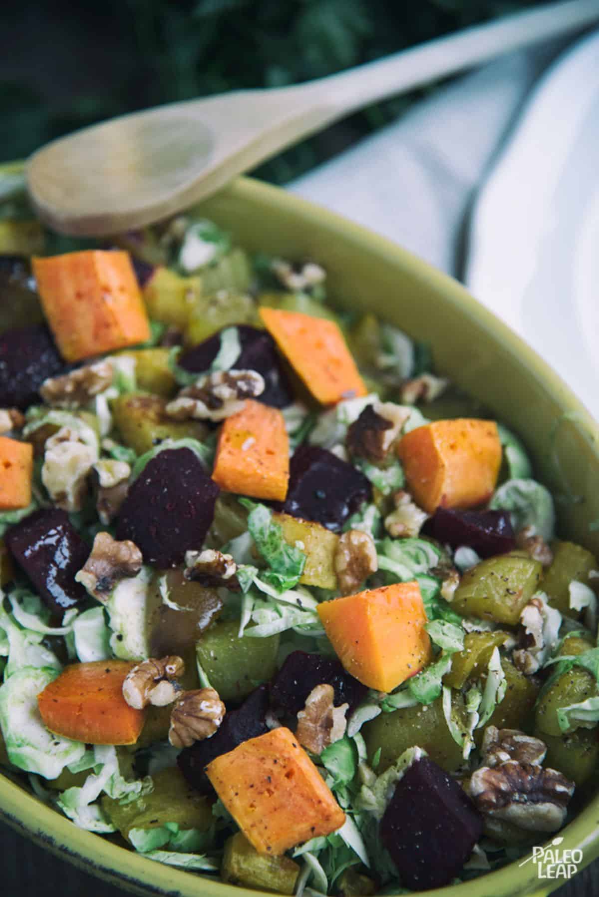 Roasted Vegetable and Brussels Sprouts Salad